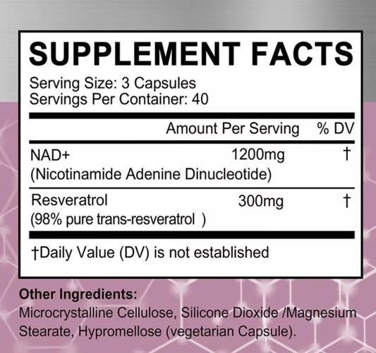 Nad+Resveratrol 60 Cáps.