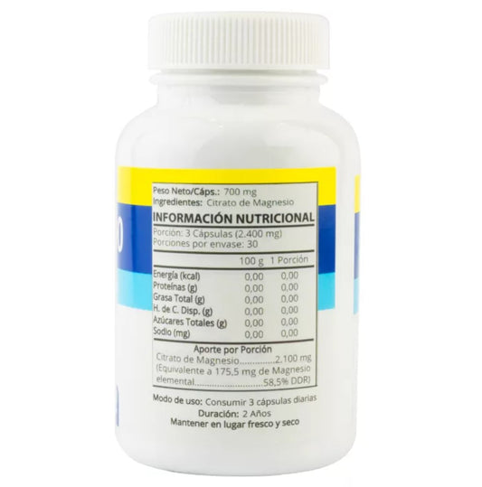 Citrato de Magnesio 700mg 90 cap.